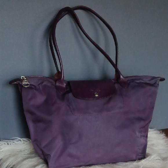 Longchamp Handbags - Longchamp Large Purple Tote Bag